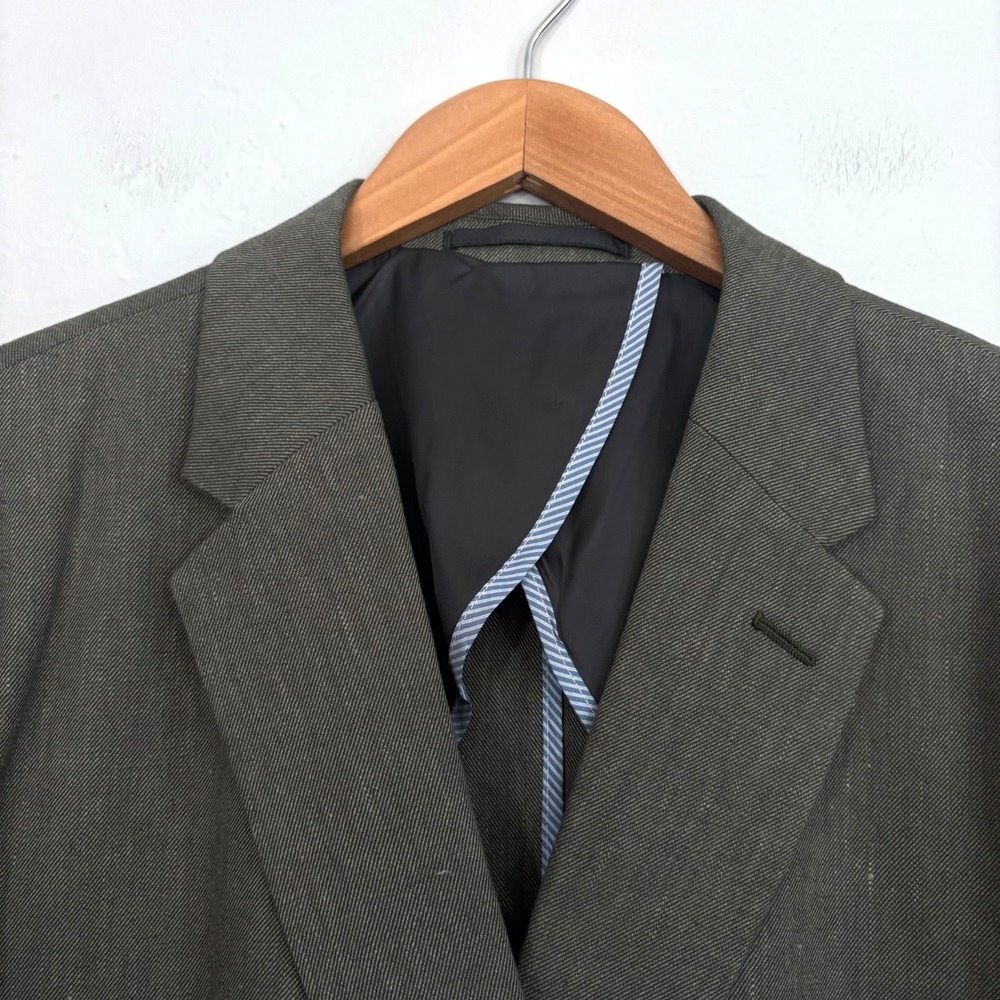 Johnny Bigg Jacob Linen Blend Blazer Sport Coat Men Size 48 Green 2 Button New - Picture 2 of 15
